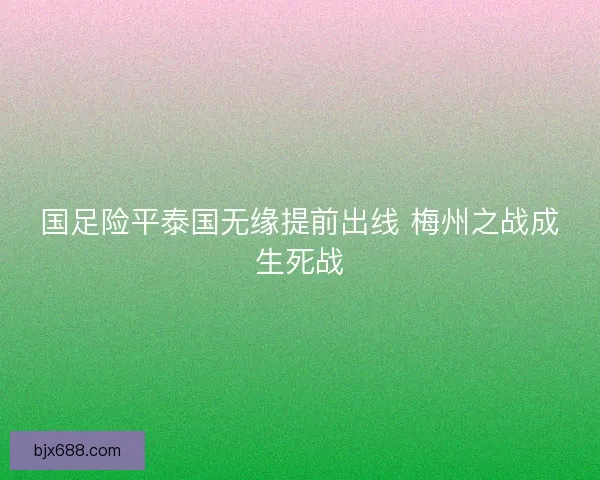 国足险平泰国无缘提前出线 梅州之战成生死战